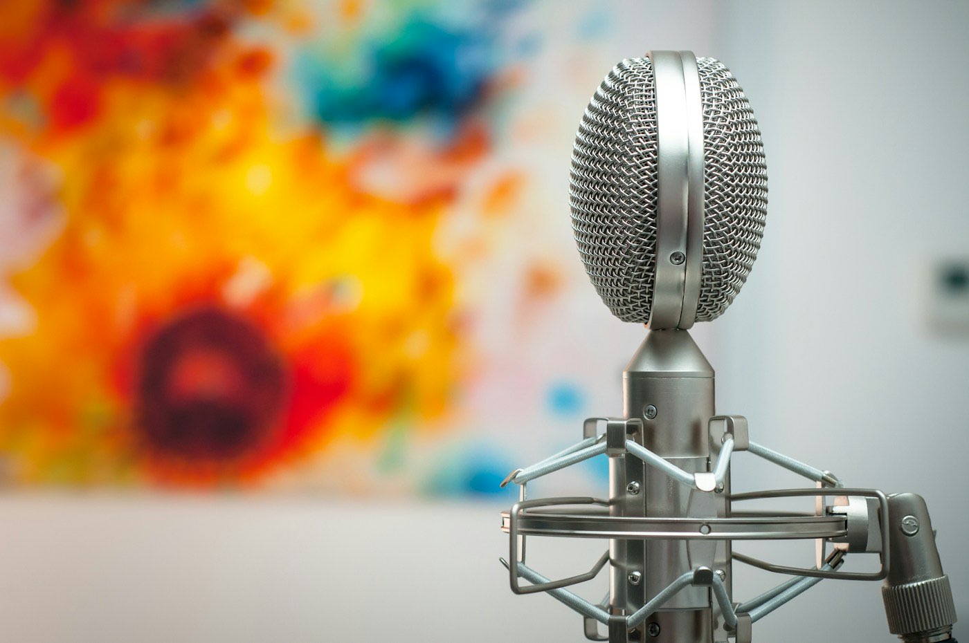 Microphone at a press briefing